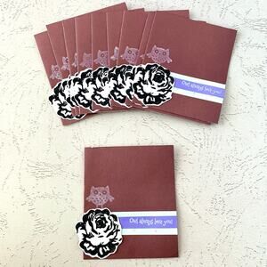 Handmade Valentine Cards Set of 10 — Owl Always Love You, Heat Embossed